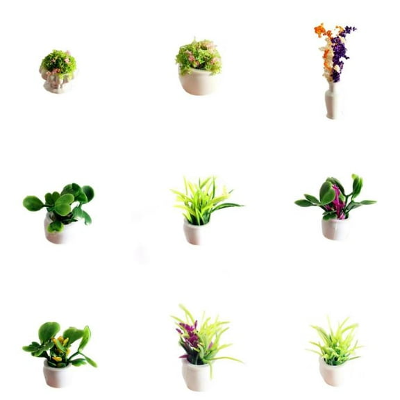 Miniature Potted Plant Set, Fairy Garden Decoration Ornaments for Dollhouse, Diy Landscaping, And Home Craft Projects