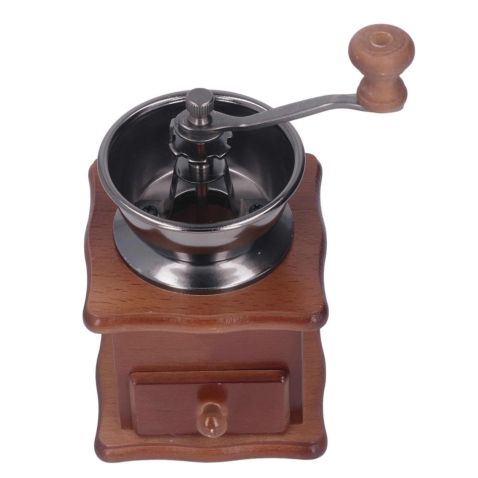 Suodoka Hand Coffee Mill Grinder Retro Beech Classic Style Wood Base Rust Proof Stainless Steel Core Manual Coffee Mill Portable Coffee Grinder for Home and Travel