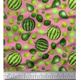 thumbnail image 1 of Soimoi Rayon Crepe Fabric Pear,Lemon & Watermelon Fruits Fabric Prints by Yard 46 Inch Wide, 1 of 1