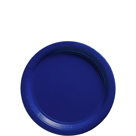 Amscan Big Party Pack Paper Plates, 6 3/4", Bright Royal Blue