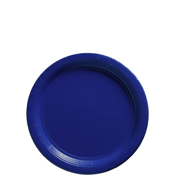 Amscan Big Party Pack Paper Plates, 6 3/4", Bright Royal Blue