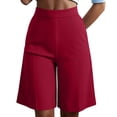 thumbnail image 3 of Kinrui Dress Shorts for Women High Waisted Pull On Work Shorts Casual Dressy Suit Short Trousers with Pockets S-2XL, 3 of 9