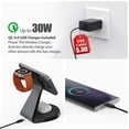 thumbnail image 4 of Estación de carga 3 en 1 para dispositivos Apple, soporte de cargador Mag-Safe de carga rápida, cargador inalámbrico para iPhone 16/15/14/13/12 Series, AirPods e iWatch (cargador USB-C de 30 W incluid, 4 of 5