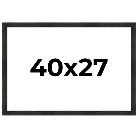40x27 Frame Black Rustic Barnwood Solid Wood Picture Frame | 1.5 Inch Moulding Width | Includes UV