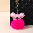 thumbnail image 2 of Furry Koala and Pompom Ball Keychain - Cute Animal Themed Keyring for Women and Girls, 2 of 7