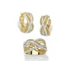 Diamond Accent Two-Tone 2-Piece Braided Hoop Earring and Ring Set 7/8"