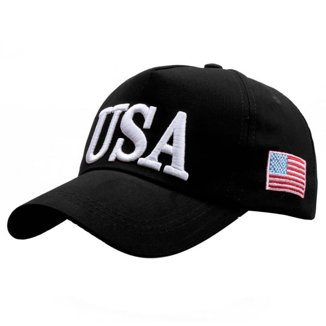 Gorra de béisbol tipo camionero, lisa, bordada en algodón, bandera de EE. UU.