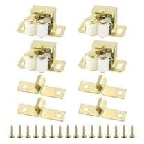 Uxcell Stainless Steel Cabinet Latches Wardrobe Double Roller Catch  Spring Bead Hardware Latch, 4 Set Gold