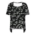 thumbnail image 6 of Weiqiqre Tops for Women Trendy Tunic Tops For Leggings Short Sleeve Shirts Botton Up Casual Ruched Blouses Clothes, 6 of 7