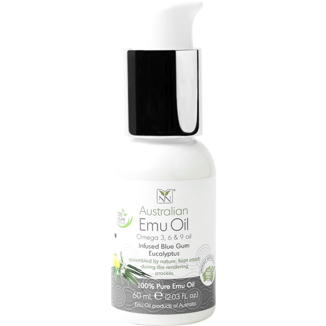 Hidratante puro para la piel con aceite de emú - Hidratante para el cuero cabelludo y el cabello de la cara del cuerpo de las uñas con vitaminas y minerales Omega 3 6 9 - Aceite de emú australiano par
