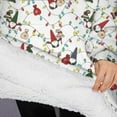 thumbnail image 3 of Oversized Wearable Blanket Hoodie,White Christmas Gnome and Light Pattern Sherpa Blanket Hoodie with Super Pockets,Super Warm Fuzzy Pullover for Women & Men, 3 of 6