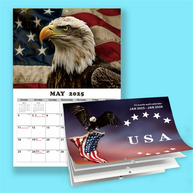 Xihbxyly Calendario de Aves Rapaces, Impresionantes Fotos Mensuales, Arte Mural Vibrante, Cuadrículas Grandes para Una Fácil Planificación, Regalo Perfecto para Amantes de La Naturaleza, Calendario 2
