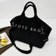thumbnail image 4 of Bolsa De Lona 1Pcs Large Capacity Corduroy Lightweight Casual Shoulder Tote Bag in Black with Adjustable Strap and Zippered Pockets for Work or Travel 16.9x12.2x4.3" JASKFLY, 4 of 9