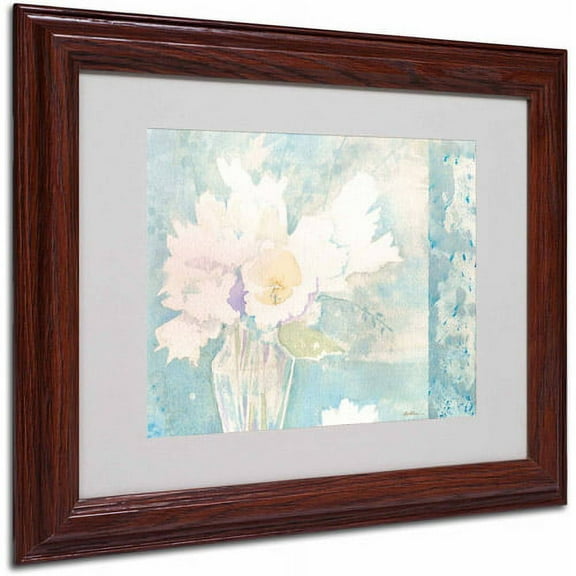 Trademark Fine Art "White and Teal Composition" Canvas Art by Sheila Golden, Wood Frame