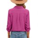 thumbnail image 4 of Camisas de Manga Larga para las Mujeres Blusa de Túnica de Imitación de Botón de Solapa de Ajuste Suelto con Tela Suave, Top de Verano Transpirable para Uso Diario Informal, 4 of 7