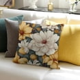 thumbnail image 3 of SHANXI Spring Throw Pillow Covers Cottage Vintage Floral Botanical Leaves Pretty Farmhouse Yellow Green Velvet Comfortable Decorative Couch 12x12in, 3 of 5