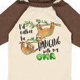 thumbnail image 4 of Inktastic Id Rather Be Hanging with my Oma- Cute Sloths Boys or Girls Long Sleeve Baby Bodysuit, 4 of 5
