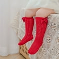 thumbnail image 6 of Baby Girl Knee High Socks Soft Hollow Out Long Socks Breathable Toddler Stockings Tube Socks, 6 of 7