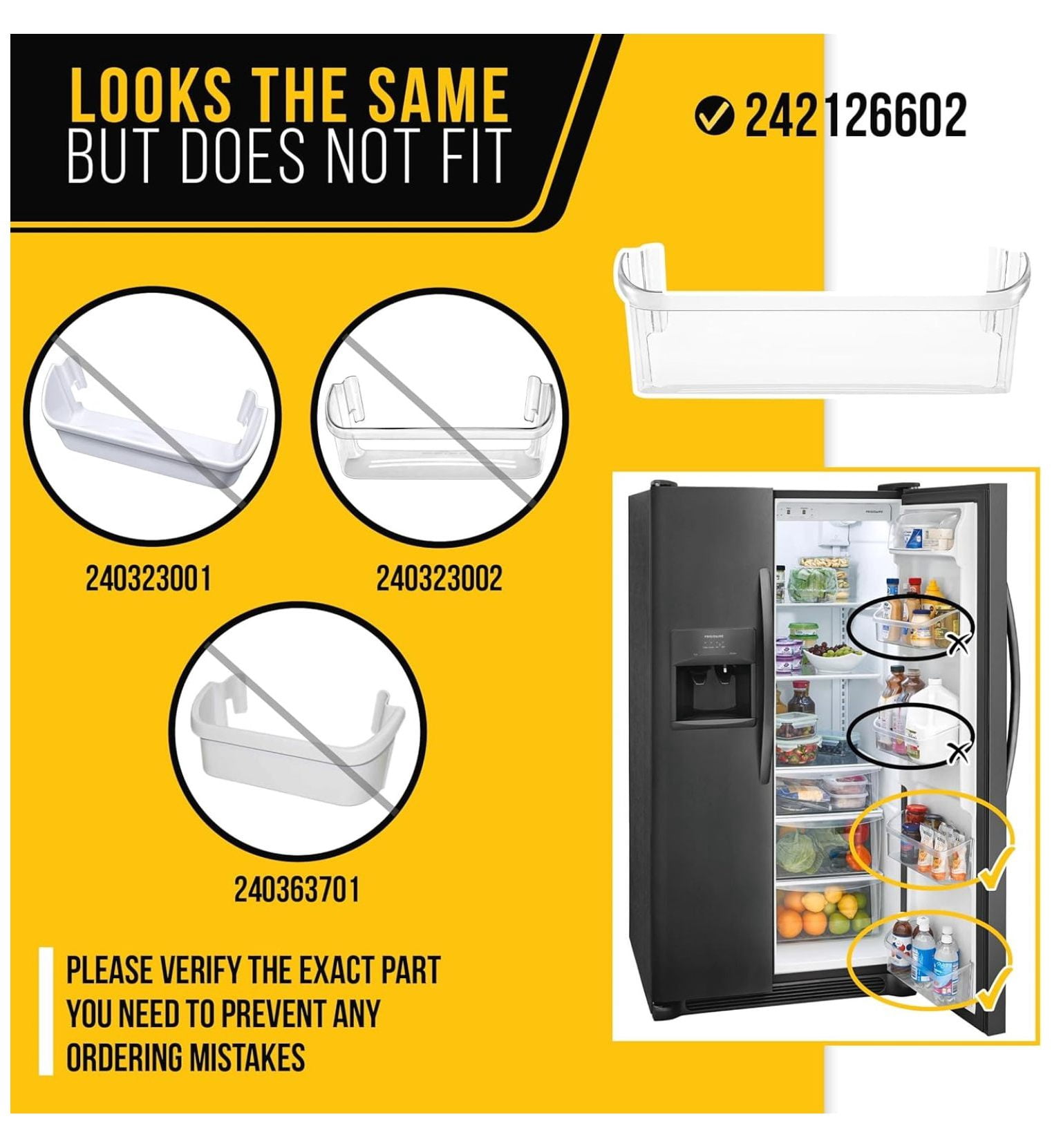 Refrigerator Shelf for LGHX2636TFB Fridge Door Shelf Bottom Door Bin Replacement