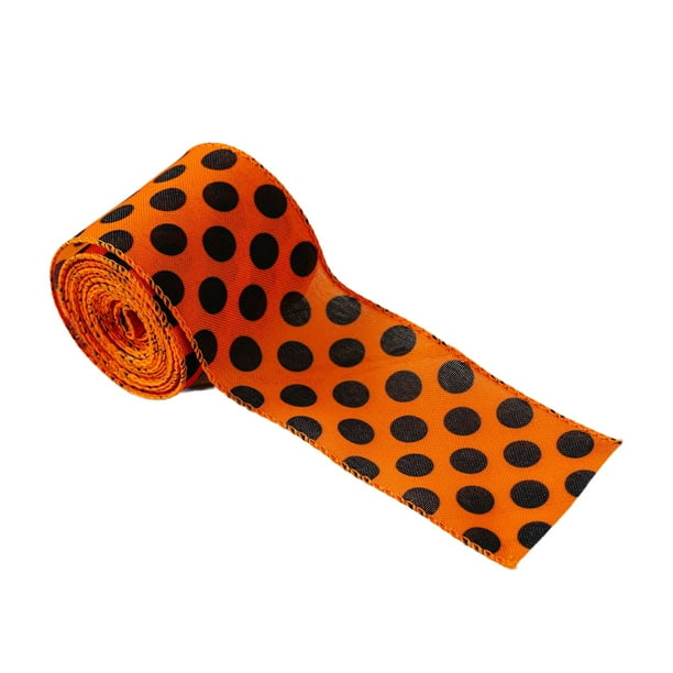 Cinta de Halloween para envolver regalos, adorno decorativo multifuncional con borde de alambre para hacer moños en el cabello.