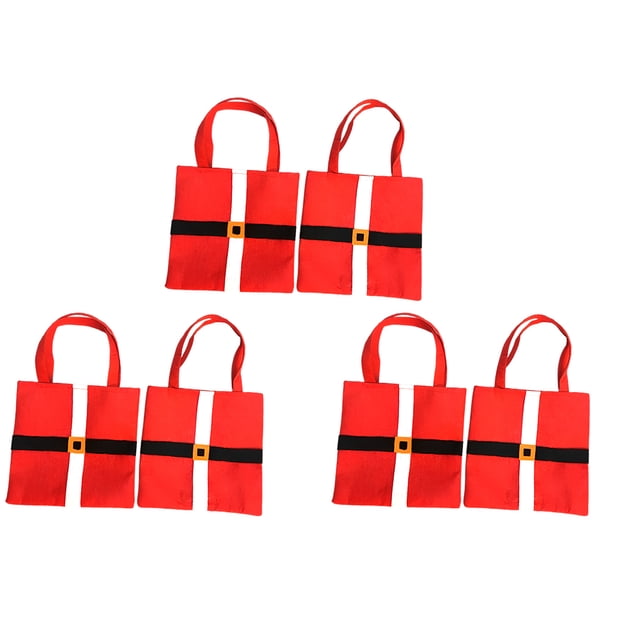 Cateissary Bolsa de vino tinto de Navidad para fiesta, 6 uds., bolsas de caramelos rojas y negras no tejidas, regalos de boda, decoraciones de cocina, Kits de decoración para fiestas Cateissary HA038274-00