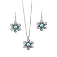 thumbnail image 2 of SmartBy 2Pcs/Set Ethnic Style Faux Turquoise Necklace Earrings Set Women Shining Rhinestones Inlaid Pendant Necklace Hook Earrings Jewelry Set, 2 of 7