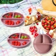thumbnail image 2 of Silicone Dining Plate Infant Dinner Dinnerware Toddlers Adults Washable Eating Bowls Reusable Dish Tableware Household Pink, 2 of 6