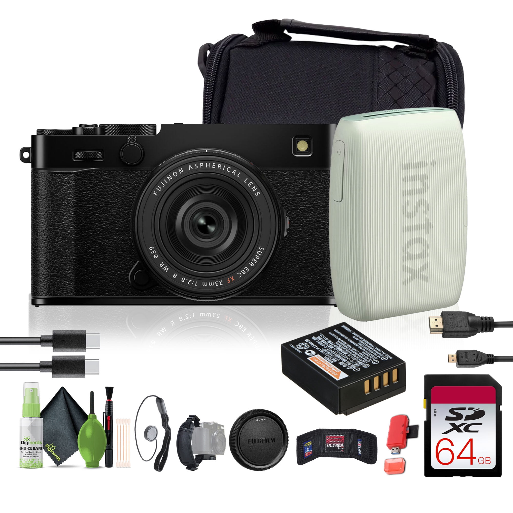 FUJIFILM X-E5 Mirrorless Digital Camera (Silver), 64GB UHS-II SDXC