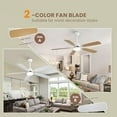 thumbnail image 4 of iRerts 52 Inch Ceiling Fan With Light And Remote Control, Modern Ceiling Fan with Quiet Reversible DC Motor, 6 Speeds, Timing, Low Profile Ceiling Fan with Light for Bedroom Living Room Kitchen, White, 4 of 8