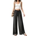 thumbnail image 3 of Women'S Elastic Waist Drawstring Polka Dot Print Casual Wide Leg Long Pants Black XXL, 3 of 8