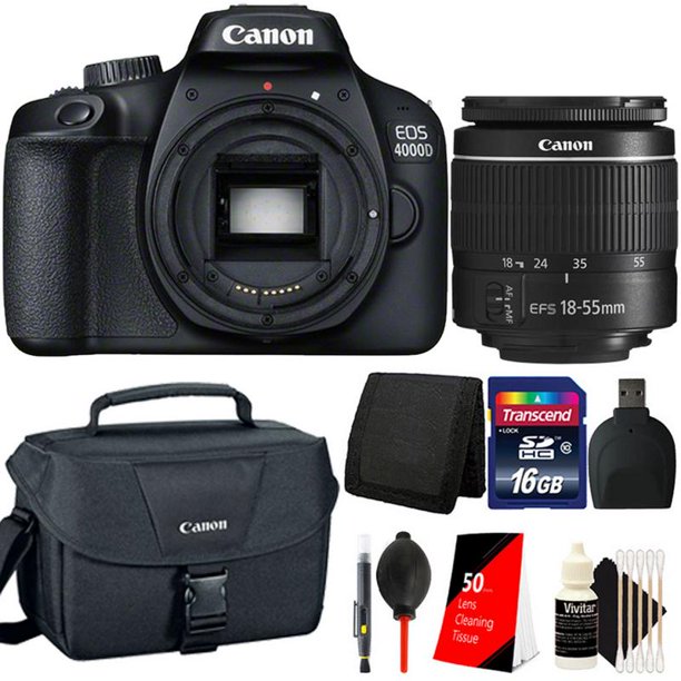 Canon EOS 4000D 18MP Digital SLR Camera + 1855mm Lens Accessory Kit