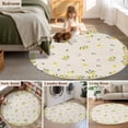 thumbnail image 5 of Round Rug 4Ft Washable Non-Slip, Summer Lemons Circle Area Rugs for Living Room Bedroom, Pastoral Tropical Fruits Burlap Indoor Floor Mats Carpet Runner for Home Decor Aesthetic, 5 of 8