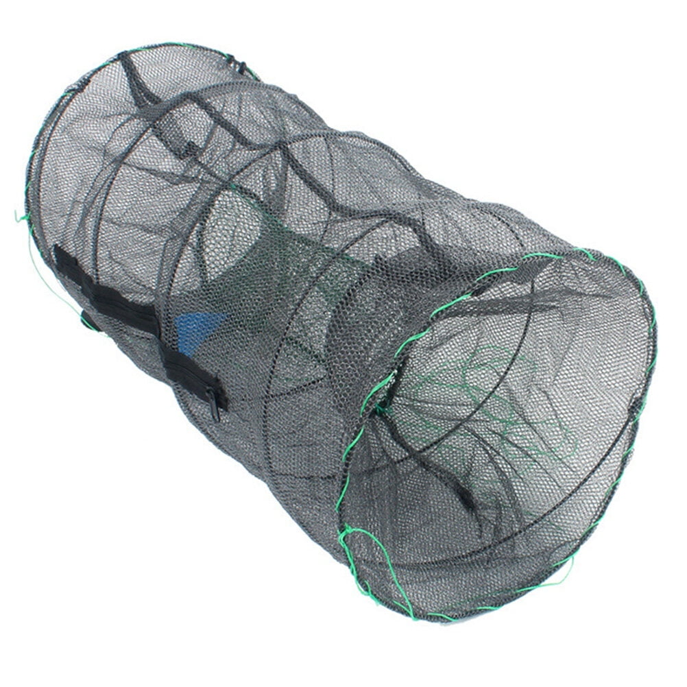 Portable Fishing Net Fish Crab Lobsters Mesh Cage Bucket Anti-jump