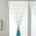 thumbnail image 2 of Bouanq European Embroidered Floral Sheer Curtains Rod Pocket Transparent Voile Window Treatment Drapes for Living Room/Hall/Villa Room Decoration Tulle Curtain 1 Panel, 2 of 7