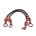 thumbnail image 4 of Decodeary 2pieces Multi Color Handle Shoulder Bag Belt Practical And Elegant Wood Bead red brown 46cm 5Set, 4 of 6
