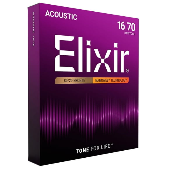 Cuerdas para guitarra acústica Elixir 80/20 Bronze NANOWEB
