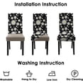 thumbnail image 6 of Oversize Black Chair Covers for Dining Room Set of 4,Large Stretch Spandex Parsons Chair Slipcovers ,Removable Washable Kitchen Chair Seat Cover Protector for Home Party Ceremony Dinner (Daisy, 4PCS), 6 of 6