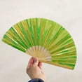 thumbnail image 4 of Kripyery Folding Fan Colorful Handheld Fan with Bamboo Bones for Festivals Rave Parties Performance Home Decoration, 4 of 8