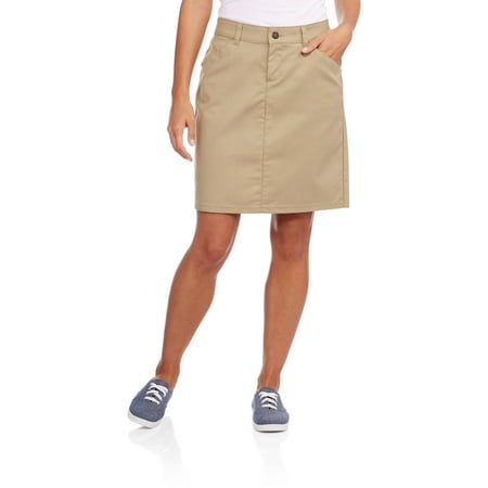 Back Skirt Set - Women's Button Front Blended Twill Skirt
