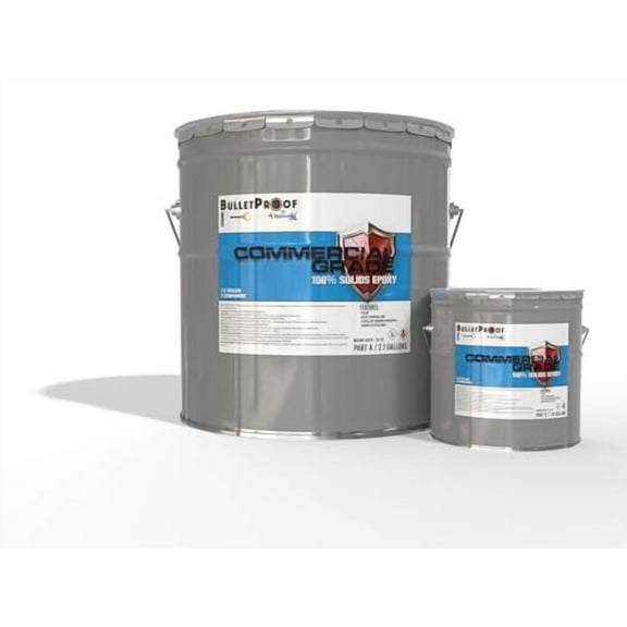 Bulletproof Resins: Commercial Grade 100% Solids Epoxy, 2-Component 2.8 Gallon Kit (Clear) Gloss Coat Finish- Low VOC - Higher UV Resistance - Industrial Use, Garages, Floors, Wood, Acrylic & More