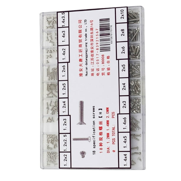 500 Pieces 18 Types Mini Screws DIY Kit Laptop Computer Assemble Repair