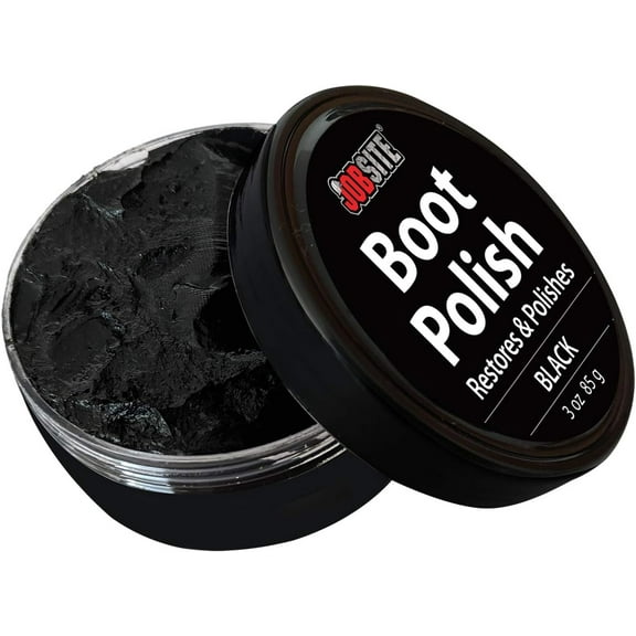 Jobsite Premium Leather Boot & Shoe Polish Cream - Restores, Conditions & Polishes - Black - 3 oz