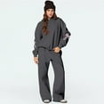 thumbnail image 6 of Bow Hoodie Set for Women Bow Sweatpants Set for Women Bow Sweat Set for Women Sweat Set for Women Two Piece Bow Print Tracksuit Long Sleeve Hoodie Wide Leg Sweatpants 2 Piece Outfits, Light Gray-XXL, 6 of 6