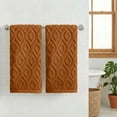 thumbnail image 6 of Sm:)e 2PC Diamond Grid Jacquard Towel 13x30 Inches, 100% Cotton Quick-Dry High Absorbency Luxury Bath Towel, Camel, 6 of 8