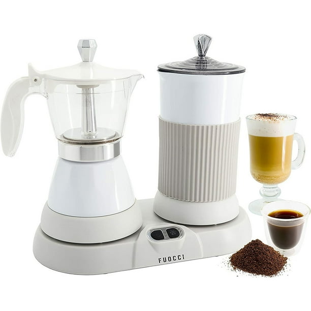 Espresso Coffee Maker With Milk Frother 3 To 5 Cups 2 In 1 Moka Pot