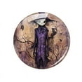 thumbnail image 3 of Halloween Gothic Horror Purple Scarecrow Raven Hunting Witch Photo Glass Cabochon Flatback Demo Cameo For Diy Jewelry Making, 3 of 4