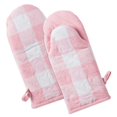 thumbnail image 1 of Colección de cocina NQ Buffalo Plaid juego de cocina de granja clásica guantes para horno rosa y blanco, 1 of 5