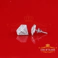 thumbnail image 3 of King of Bling's 0.24ct Cubic Zirconia 925 White Silver Women's & Men's Hip Hop Stud Earrings, 3 of 12