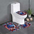 thumbnail image 1 of Juego de alfombras de baño de 3 piezas del equipo Patriots Alfombra antideslizante para baño de 31,5 x 20 pulgadas, 1 of 7