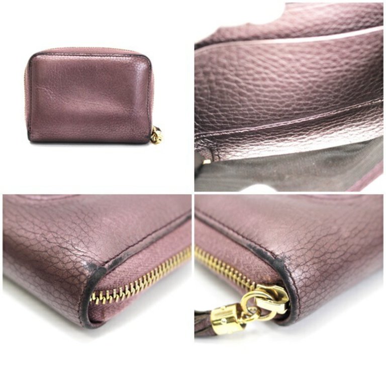 Authenticated Used Gucci Soho Coin Case Interlocking G Pink Purple Calf  351484 GUCCI Women's Wallet With Purse Tassel